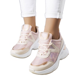 Rosa sneakers med metallic-inlägg från Ruais