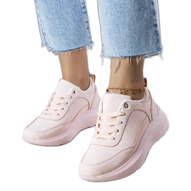 Rosa sneakers på en fashionabel Panetier-sula