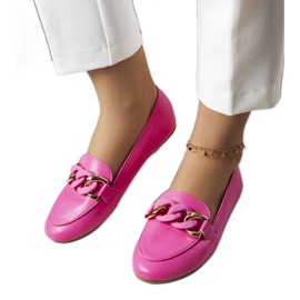 Mamie rosa loafers med kedja
