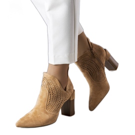 PA1 Mörkbeige genombrutna stövlar från Hachée