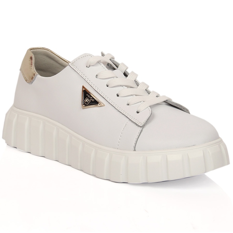Kvinnors läderskor på plattformen vita Filippo DP4138/23