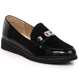 Skinnskor för kvinnor med zirkoner Filippo DP1515/23 svart