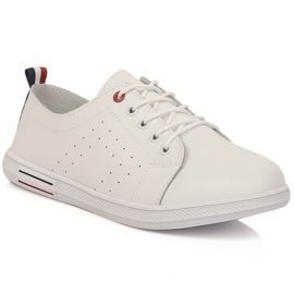 Damskor i läder genombrutna vita Filippo DP3508/23