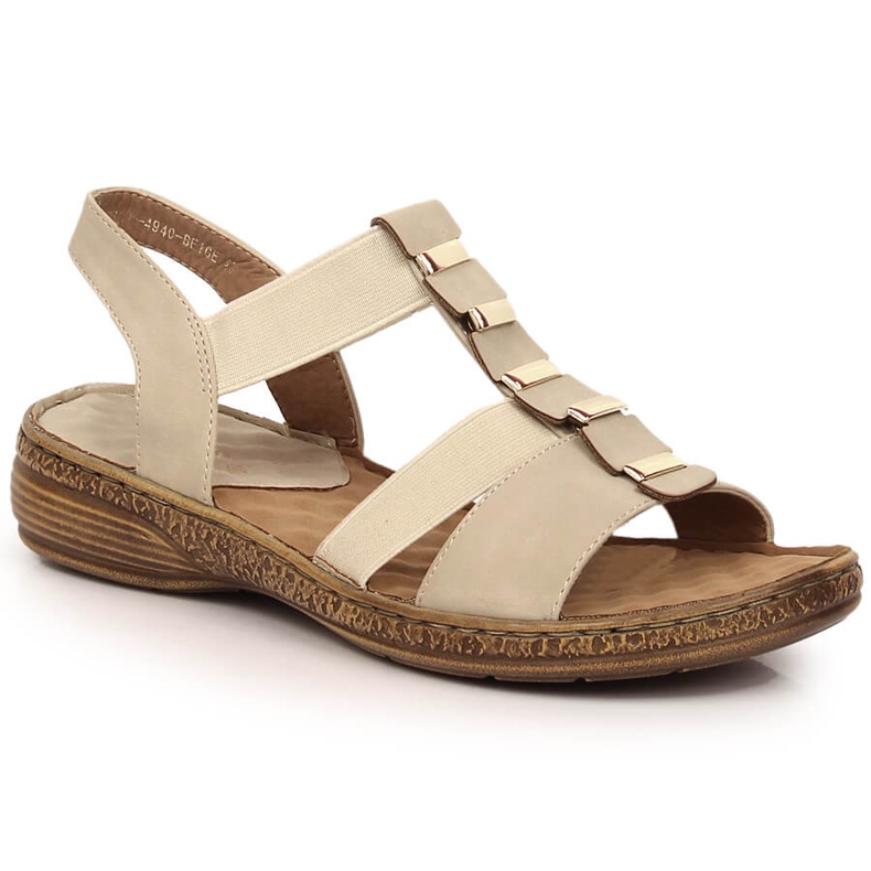 Beige eVento 4940 slip-on sandaler för kvinnor