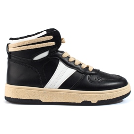 Shelovet höga svarta sneakers för kvinnor