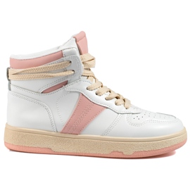 Shelovet höga vita sneakers för kvinnor