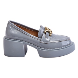 S.Barski Fashionabla pumps med tjocka klackar Ljusblå Imani