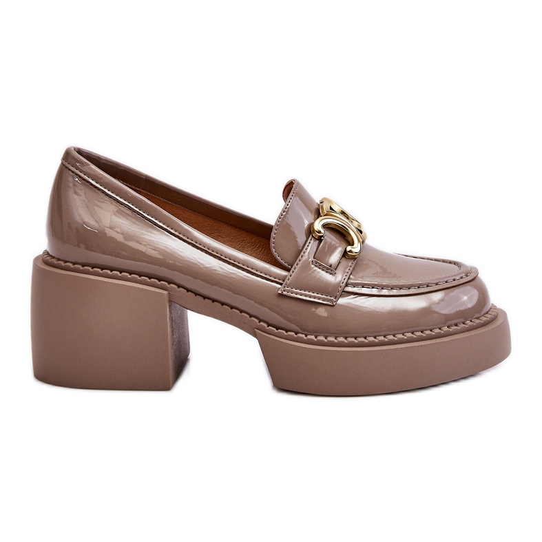 S.Barski Fashionabla pumps med massiva klackar beige Imani