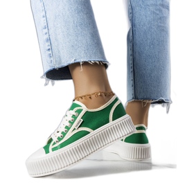 PA1 Connies gröna platåsneakers vit