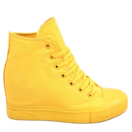 BM Parks Yellow Ankel Wedge Sneakers gul