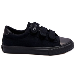 Klassiska Textil Sneakers Med Kardborre Big Star LL274A204 Svart