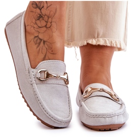 FC3 Klassiska mocka loafers med Arla Grey utsmyckningar grå