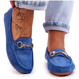 FC3 Klassiska Arla Blue Embellished Mocka Loafers blå