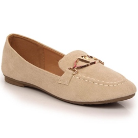 Vinceza skor mocka loafers W 2227 JAN185B beige