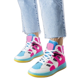 Rosa high top sneakers från Marjorie vit