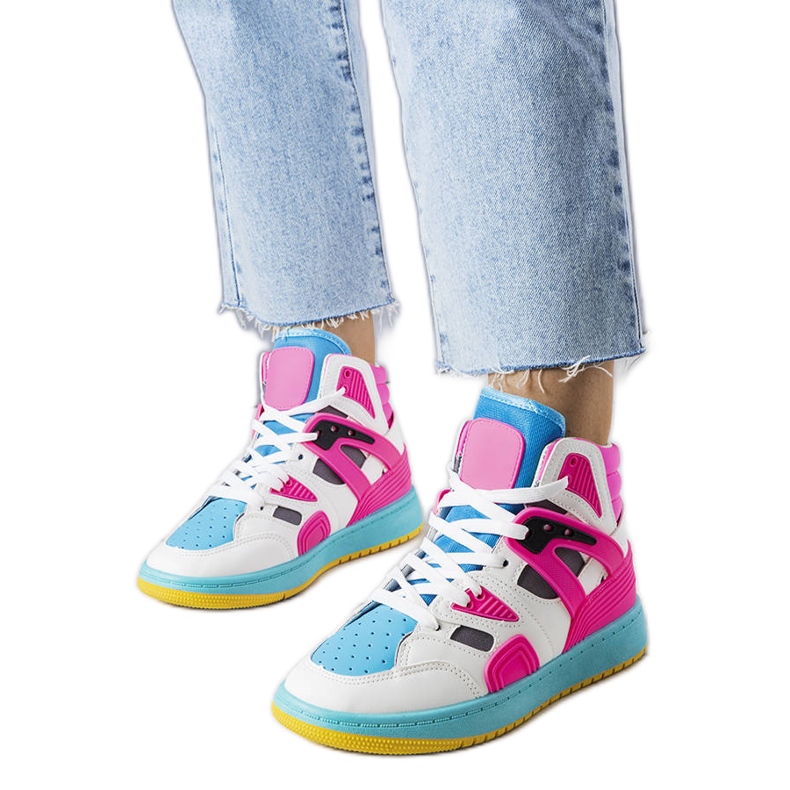 Rosa high top sneakers från Marjorie vit