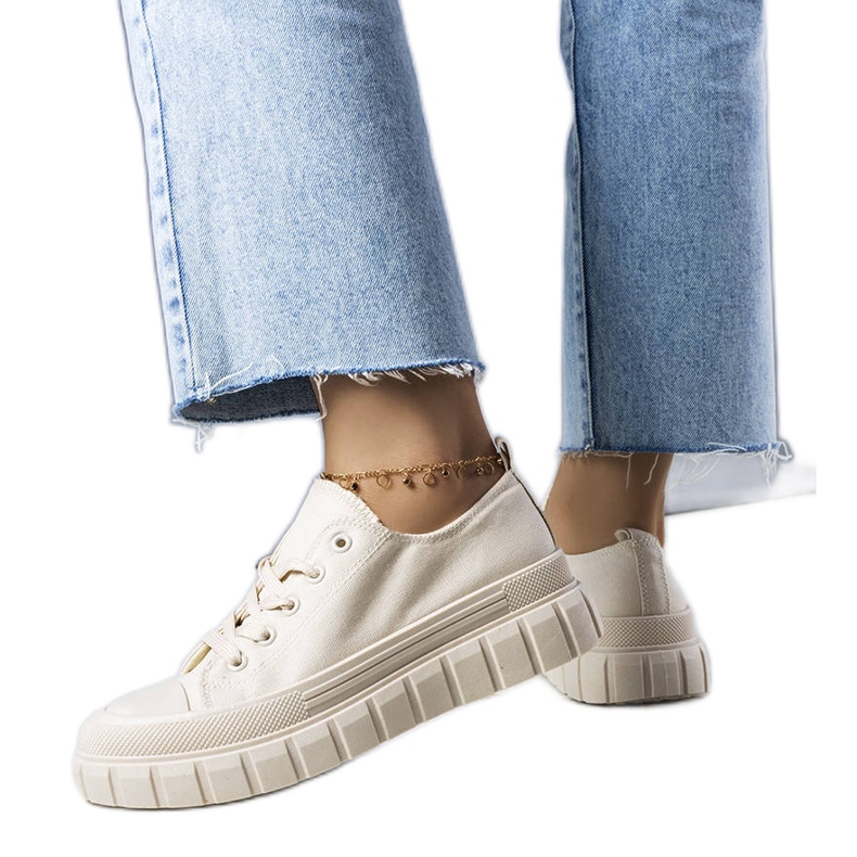 PA1 Beige platåsneakers från Laverne