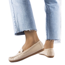 BM Beige loafers med innersula i läder från Verrill