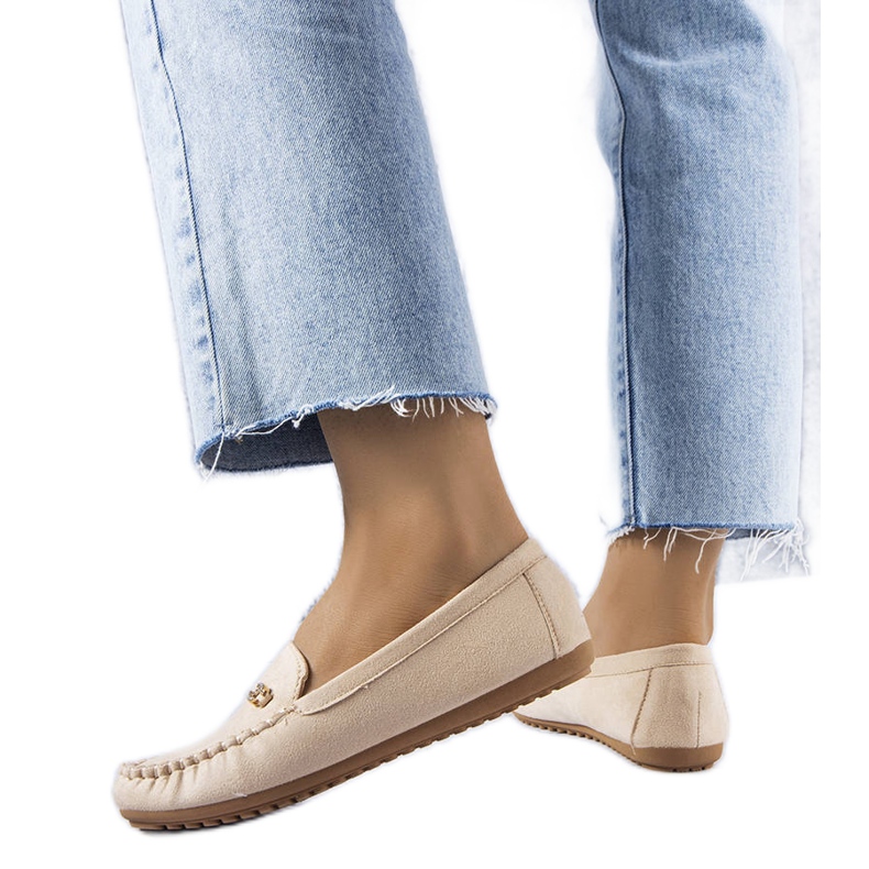 BM Beige loafers med innersula i läder från Verrill