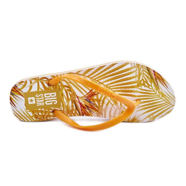 Fashionabla flipflops för kvinnor Big Star LL274819 Gul