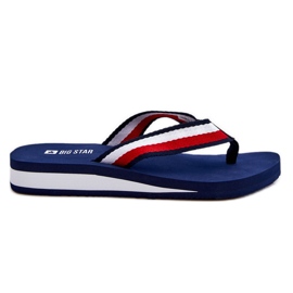 Kvinnors Big Star Platform Flip Flops LL274779 Marinblå