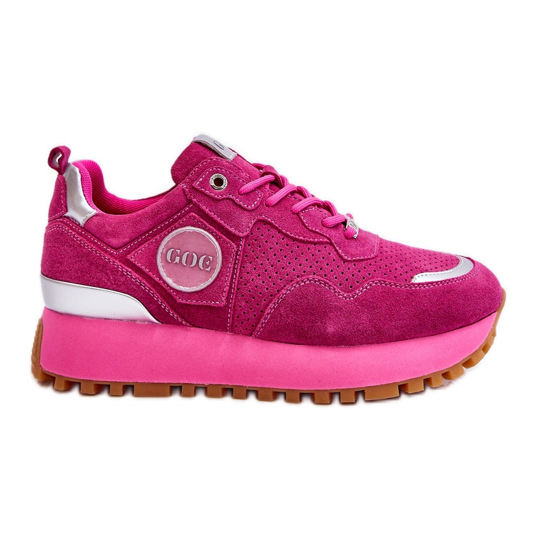 Sportskor i mocka för kvinnor GOE LL2N4002 Fuchsia rosa