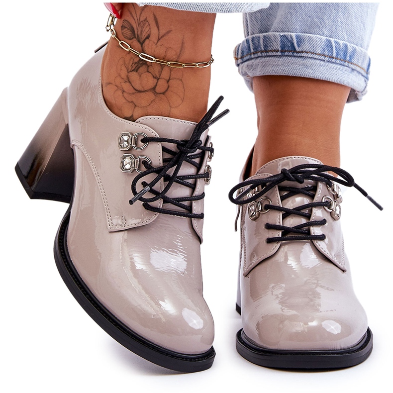 S.Barski Fashionabla högklackade ljusgrå Darren