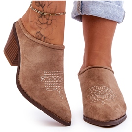 BM Cowboytofflor i mocka dam Beige Romina