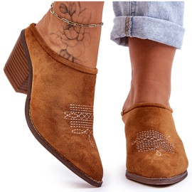 BM Kamel Romina Cowboytofflor i mocka dam brun