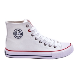 Klassiska High Top Sneakers för kvinnor Big Star T274026 Vit