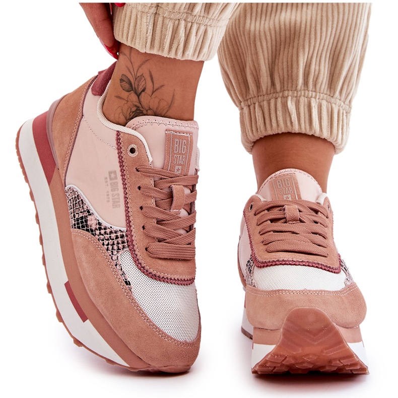 Fashionabla Sneakers Memory Foam System Big Star LL274366 Rosa
