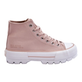 High Textile Platform Sneakers Big Star LL274157 Nude rosa
