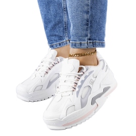 PA1 Vita och rosa wedge sneakers från Germain silver-