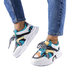 Delois blå sneakers för dam vit