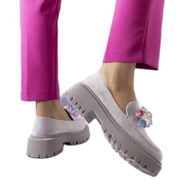 PA1 Grå brogues med kristaller från Levasseur