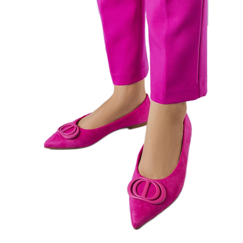 Rosa ballerinor från Grignon eko mocka