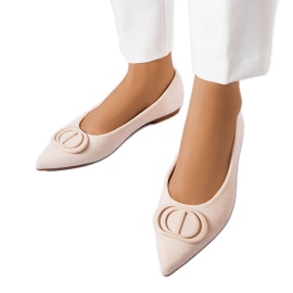 Beiga ballerinor i ekomocka från Grignon beige