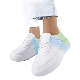 PA1 Vita och gröna platåsneakers från Lance blå