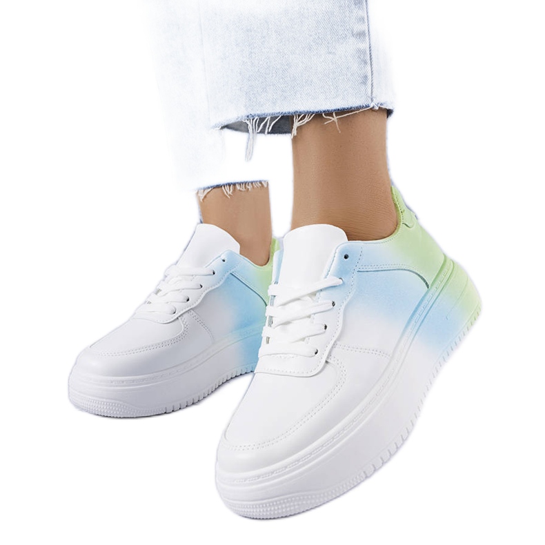 PA1 Vita och gröna platåsneakers från Lance blå