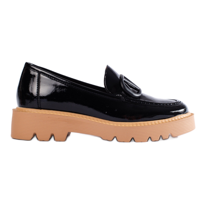 Klassiska dammockasiner på den svarta Vinceza-plattformen