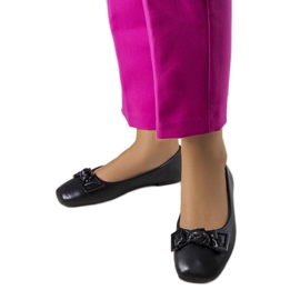 Svarta ballerinor med rosett från Tabitha