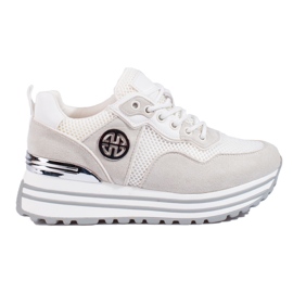 W. Potocki Sneakers med snörning för kvinnor Potocki vita