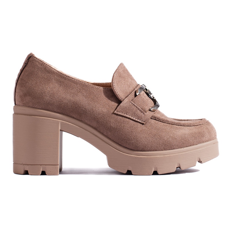 W. Potocki Mörkbeige högklackade mockaskor från Potocki