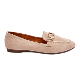 Vinceza Loafers i mocka med dekorativt element Beige vass