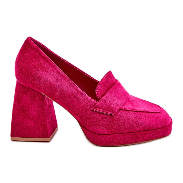 Vinceza Fuchsia Adriel Mocka Pumps med tjocka klackar och plattform rosa