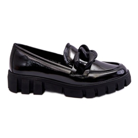 Vinceza Lackerad plattform Loafers för kvinnor Svart Bennett