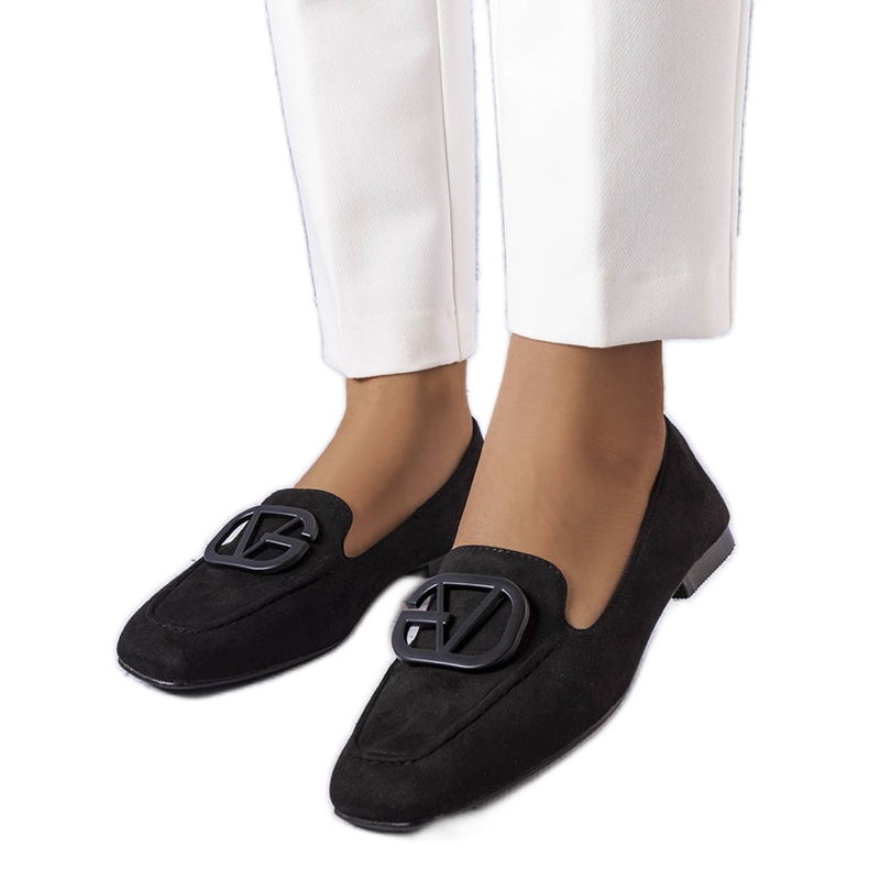 Svarta ballerinor med fyrkantig tå från Carrière