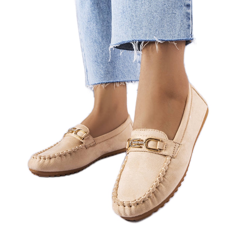 Charrette beige loafers med innersula i läder