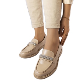 Beiga loafers med strass från Colette beige