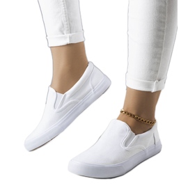 Candace slip-on sneakers i vitt tyg